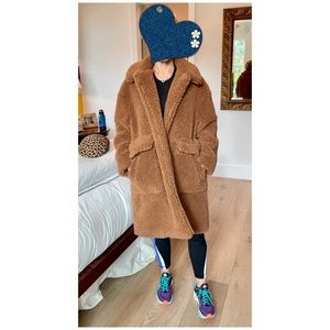 No21 Numero Ventuno Faux Fur Teddy Bear Coat Size 38